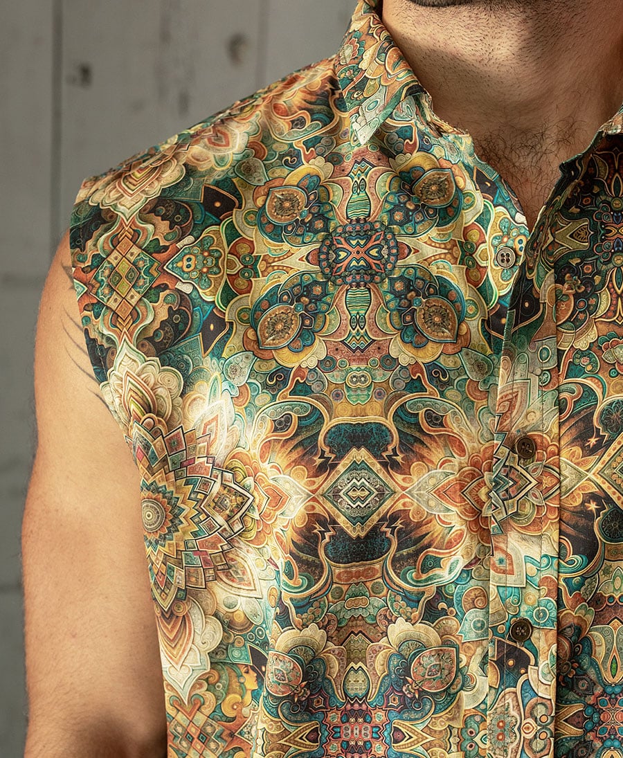 Phars Sleeveless Button Up 