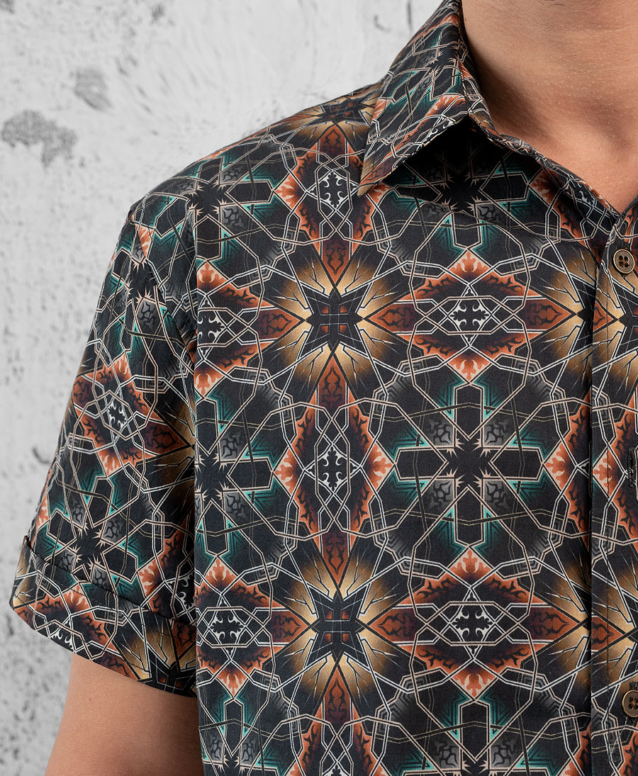 arabesque men button up shirt 