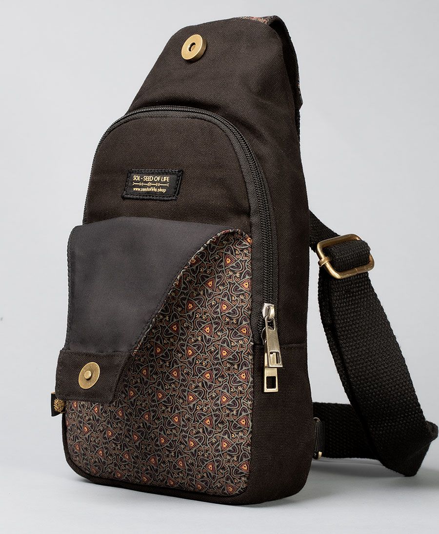 atom molecule sling bag canvas