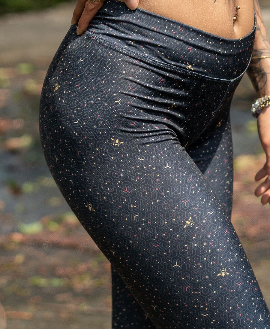 Women Leggings Tights Bee Hive print