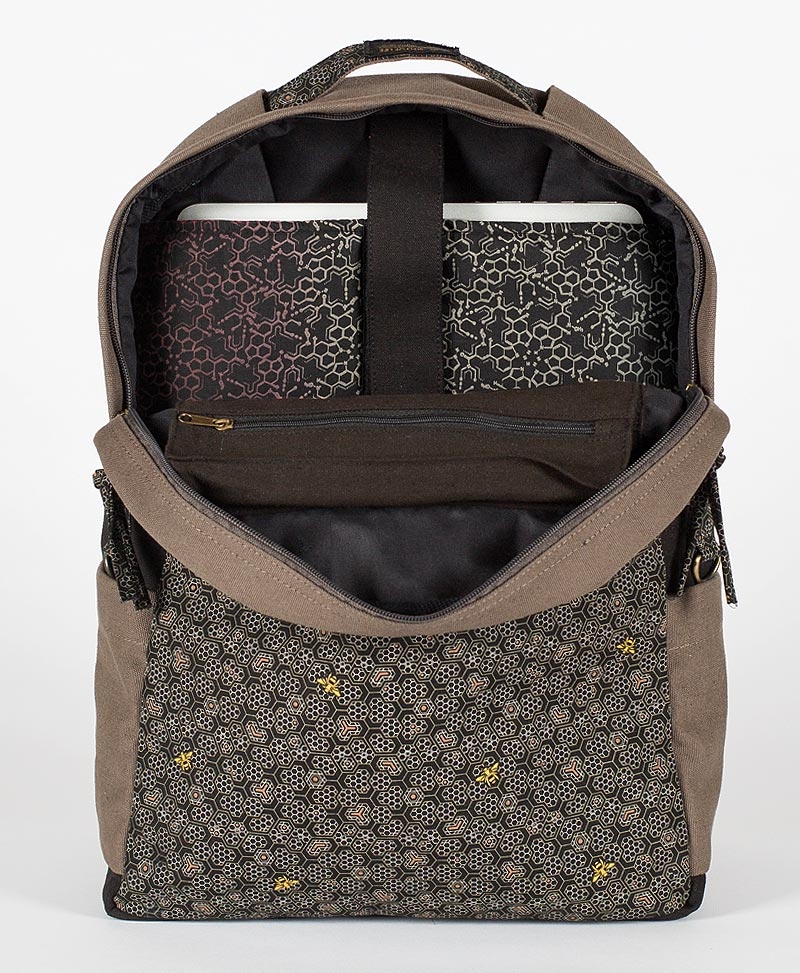 psytrance festival bags canvas round backpack for laptop beehive