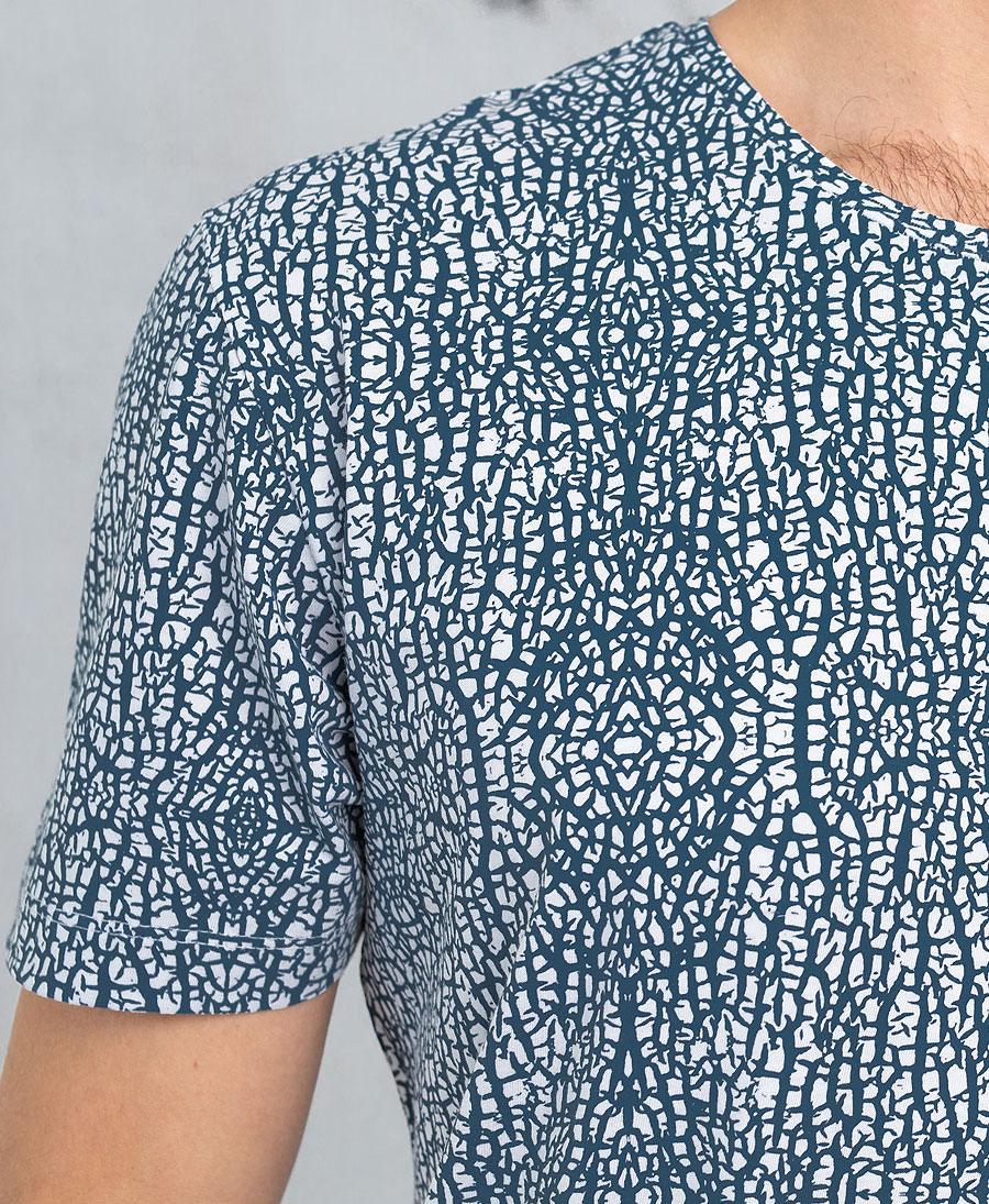 Blue Print T-shirt for men festival wear 
