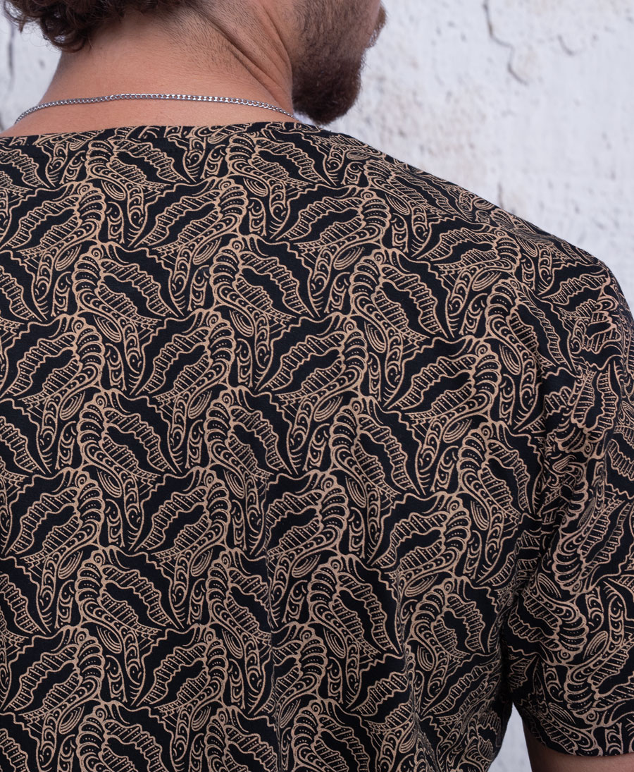 brown printed shirt for man 