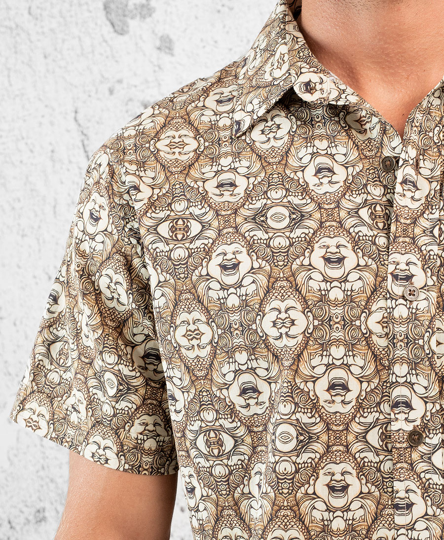 Buddha Button Up Shirt For Man