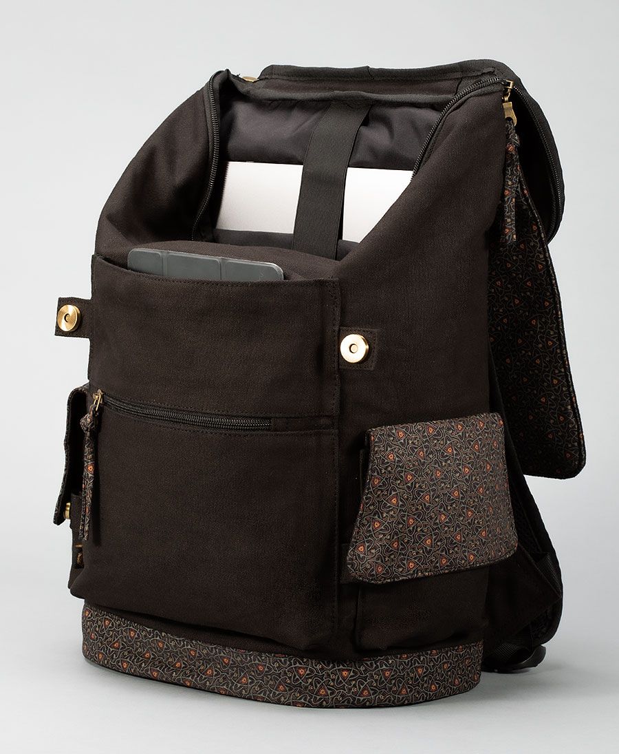 canvas flap backpack laptop 15.6 inch 