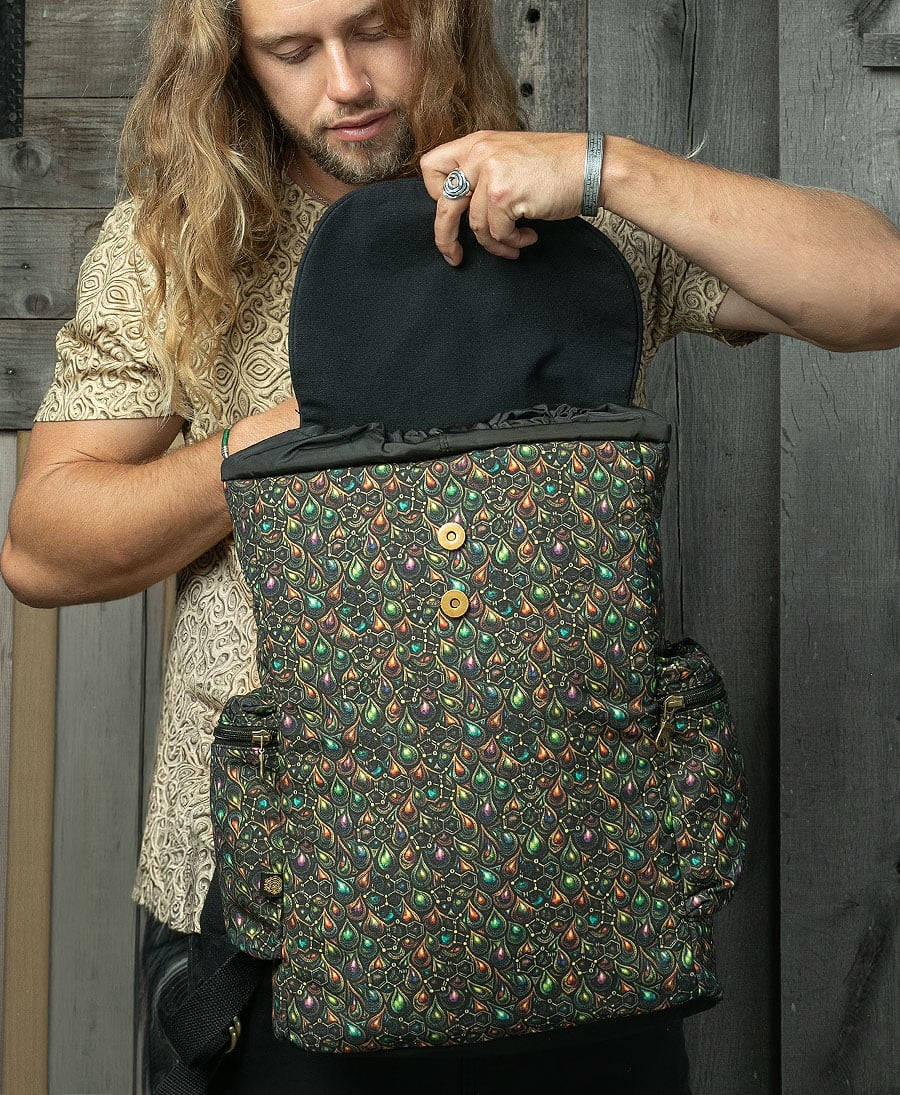 Trippy drops backpack vegan canvas