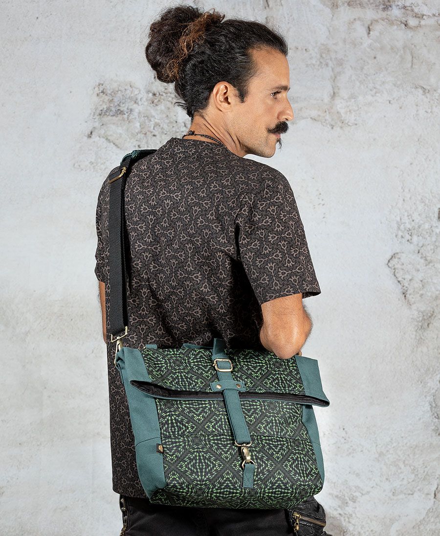 geometric laptop messenger bag unisex 