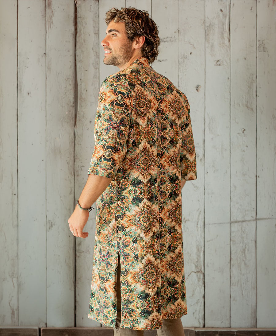serpent kimono jacket brown  