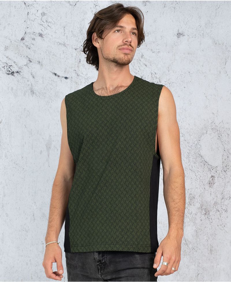 Atom Print Tank Top for men Boho Hippie 