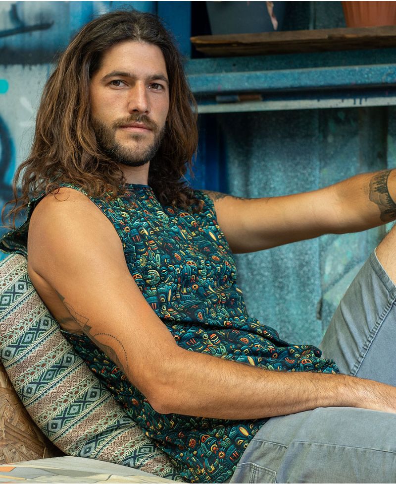Aztec Printed Tank Top for Men 