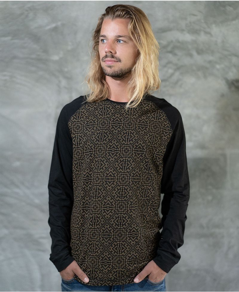 hexagon print long sleeve shirt