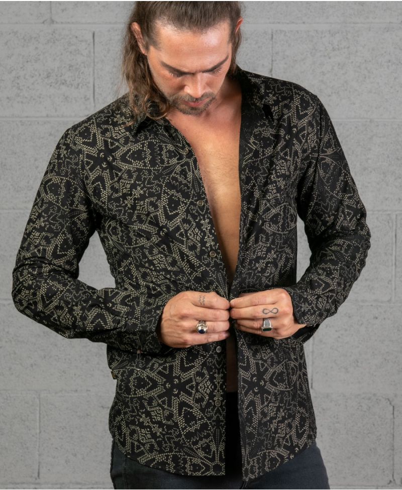 Mexi Long Button Shirt ➟ Black
