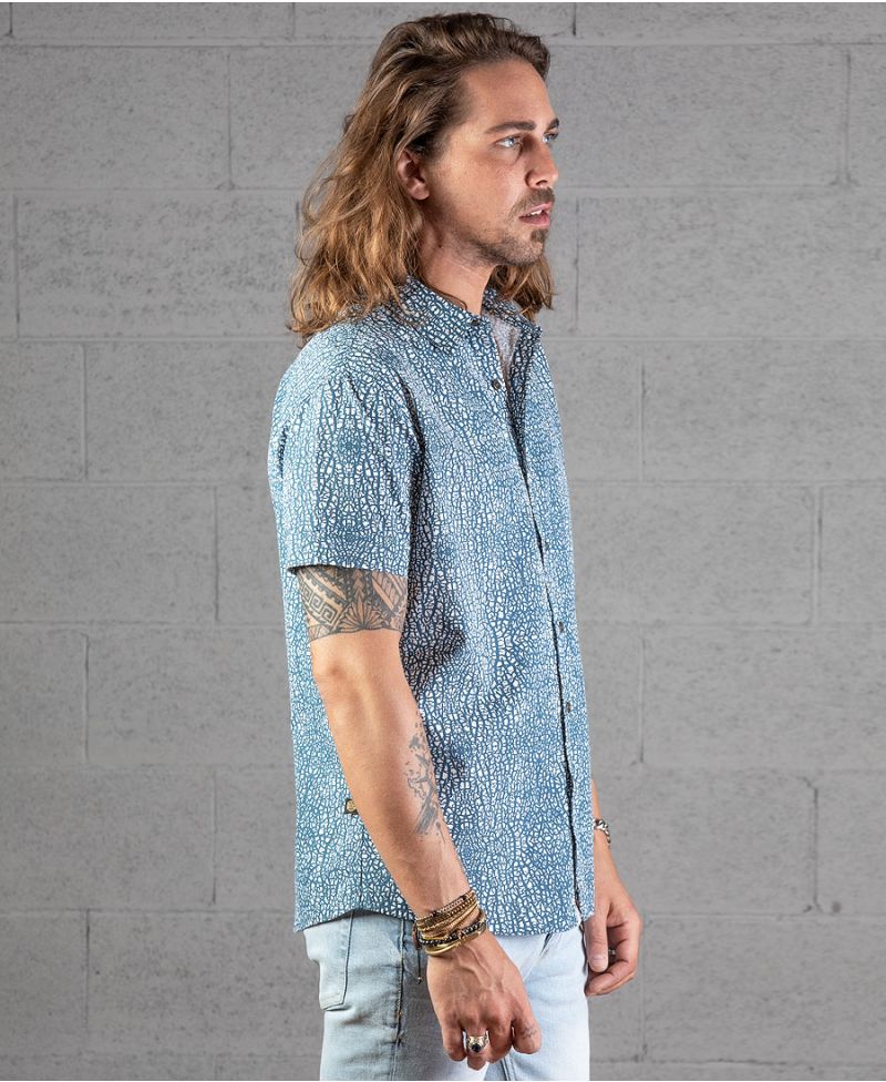 Melon Button Shirt ➟ Blue