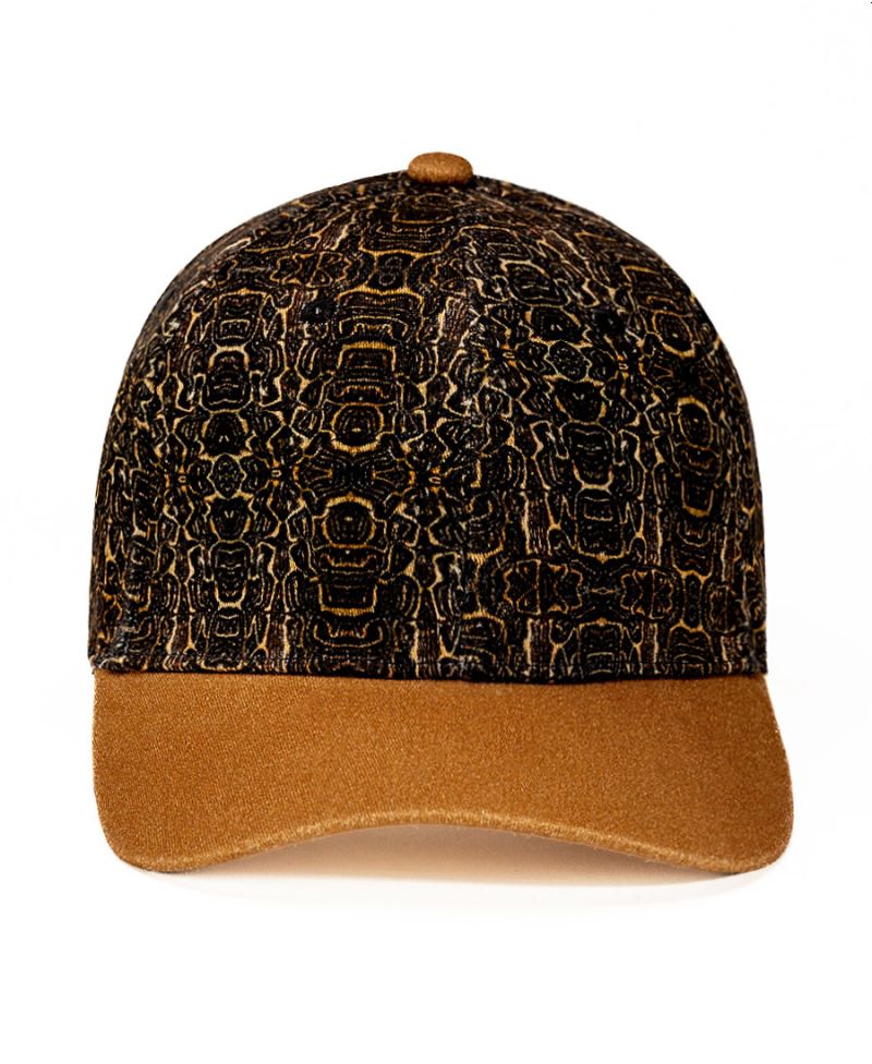 Brown hat printed baseball cap