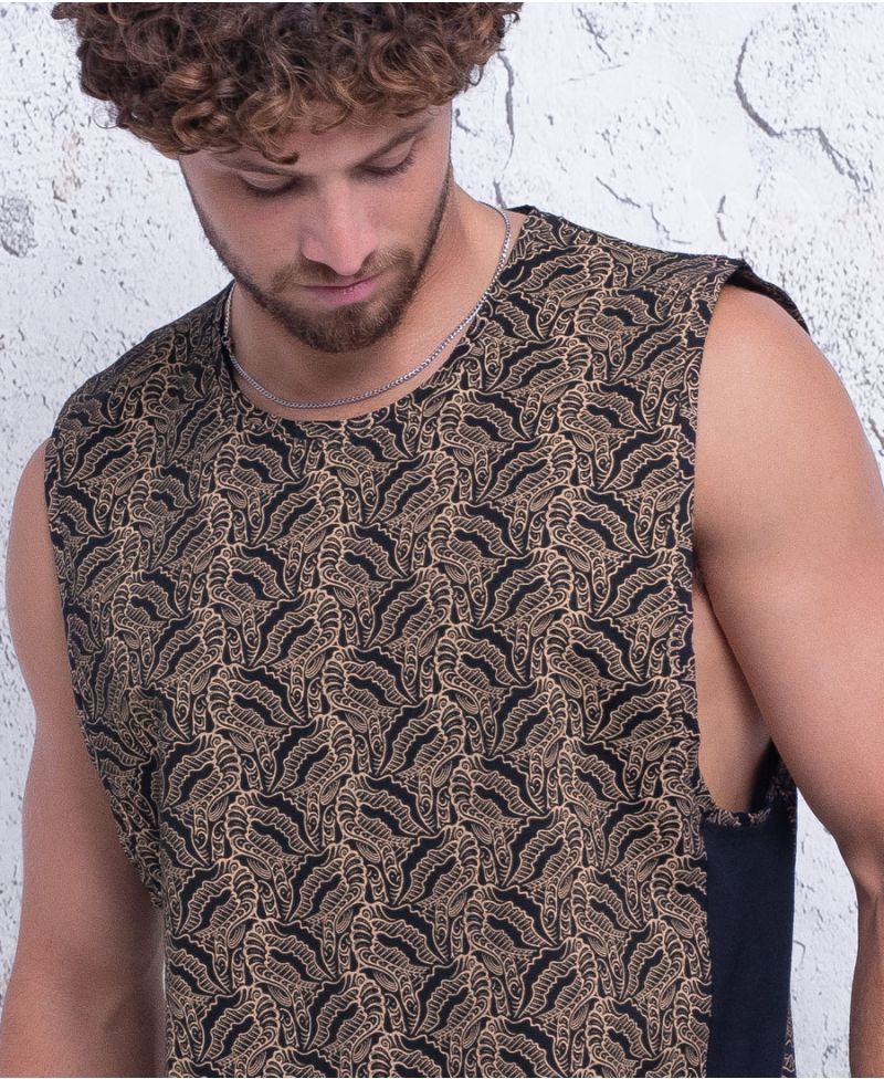 men tank top black brown