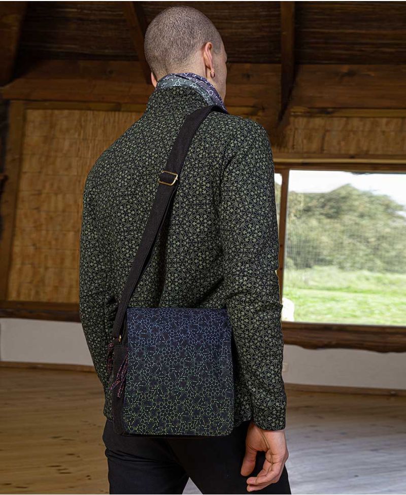 LSD Molecule CrossBody Bag | Purple Green