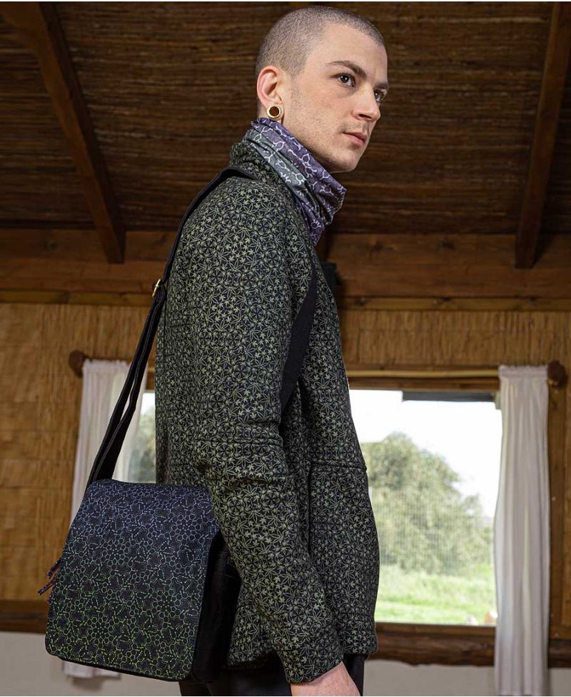 LSD Molecule CrossBody Bag | Purple Green