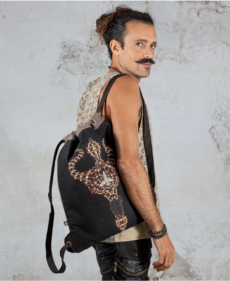 psy trance sack bag drawstring backpack