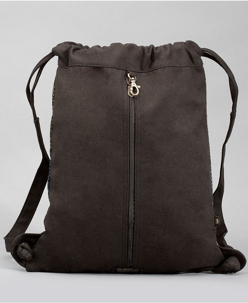 Faceat Drawstring Backpack ➟ Black 