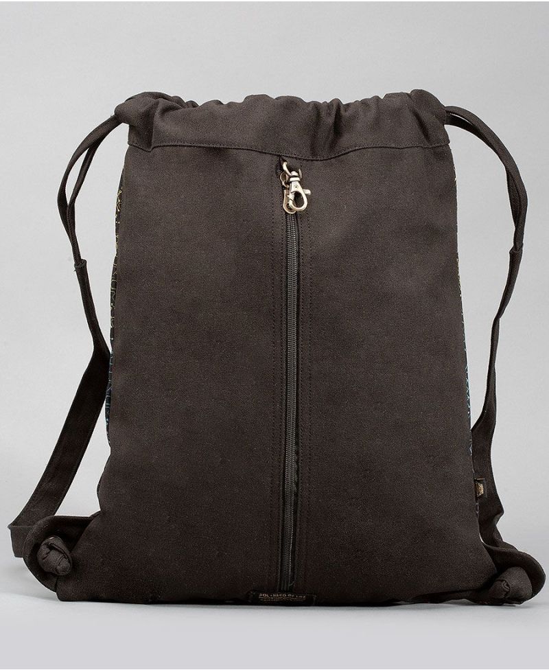 Fungi Drawstring Backpack ➟ Black