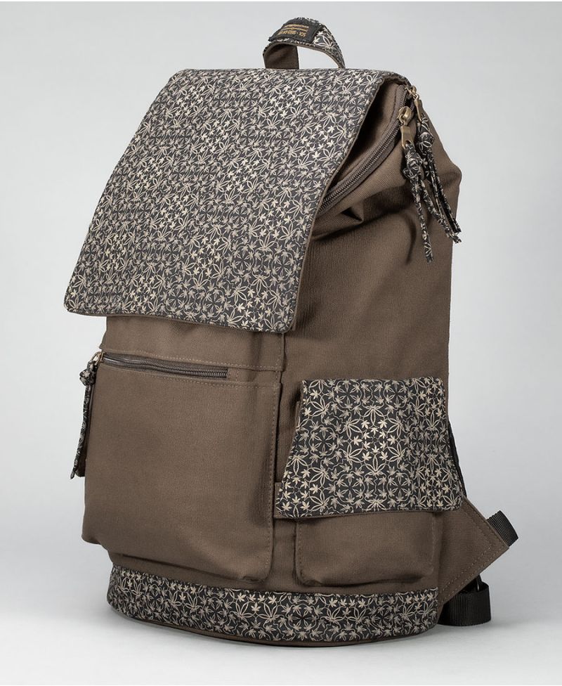 Canvas laptop backpack 15.6 inch marijuana leaf print