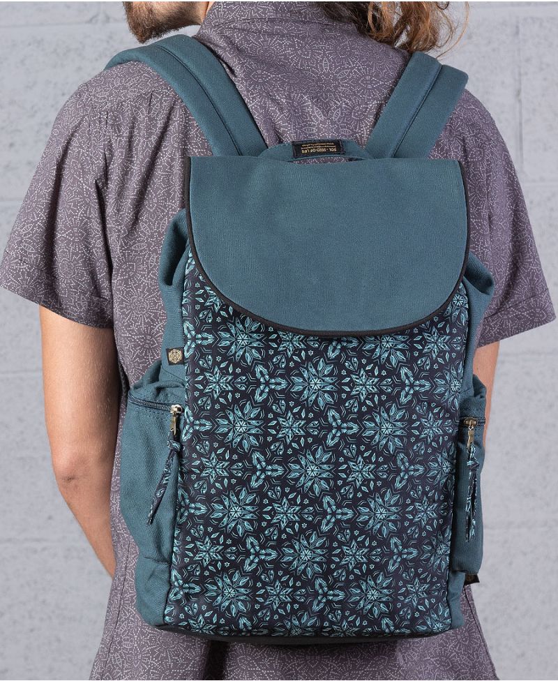 psychedelic canvas backpack for laptop