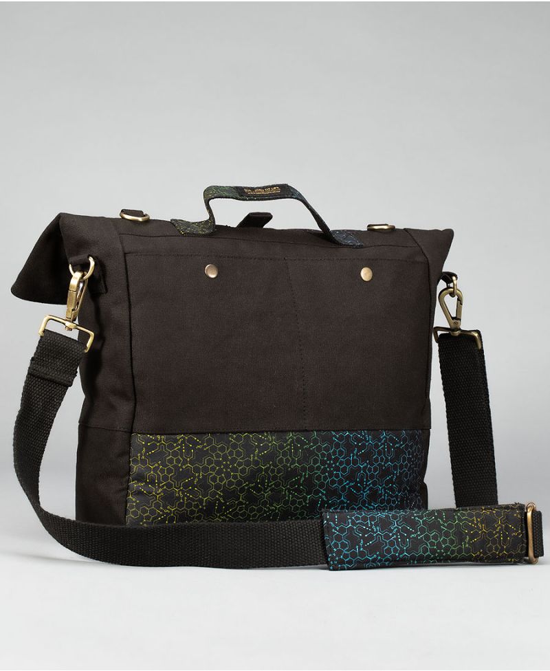 Laptop messenger canvas bag unisex atom molecule