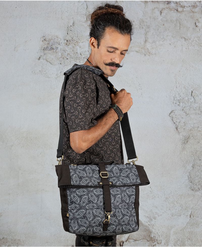 psychedelic clothing laptop messenger bag