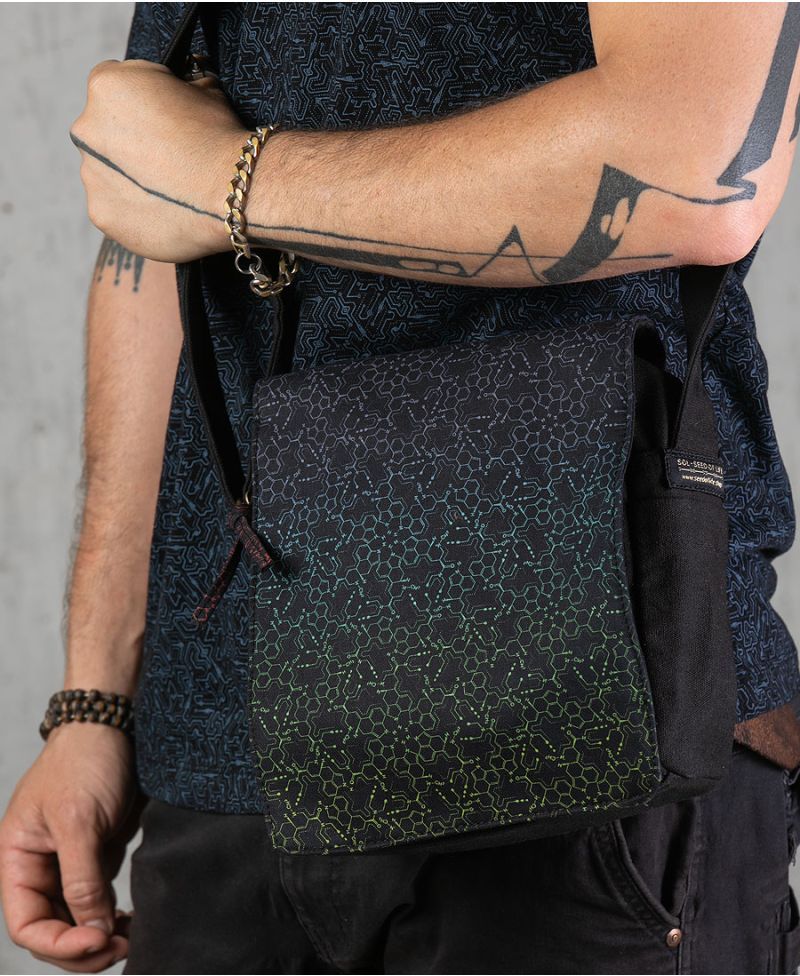 LSD Molecule CrossBody Bag | Purple Green