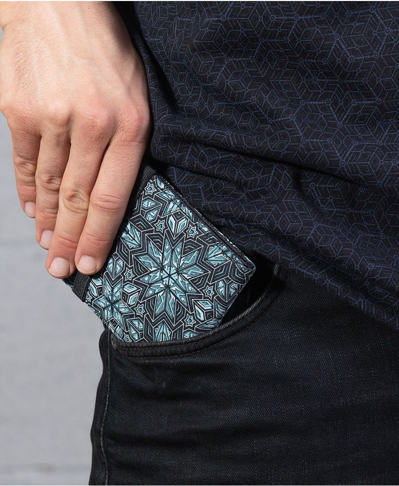 geometric slim wallet for men