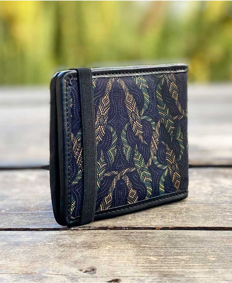 men vegan wallet tribal print canvas bifold 