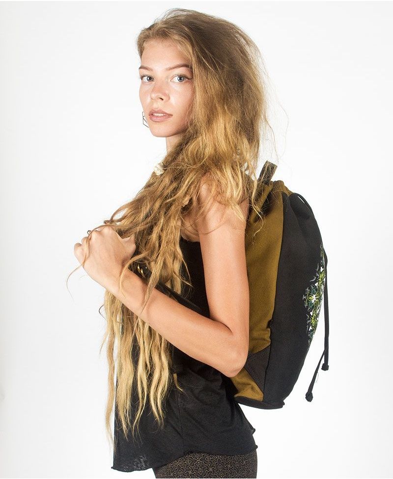 Lotusika ➟ Padded Straps Drawstring Backpack 