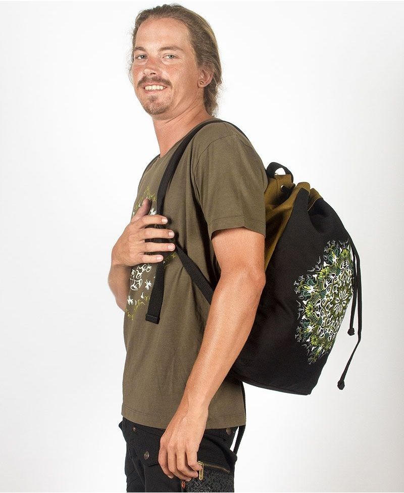 Lotusika ➟ Padded Straps Drawstring Backpack 