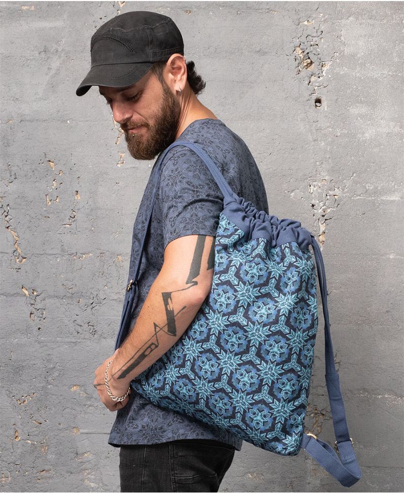 Geometric Drawstring Backpack 