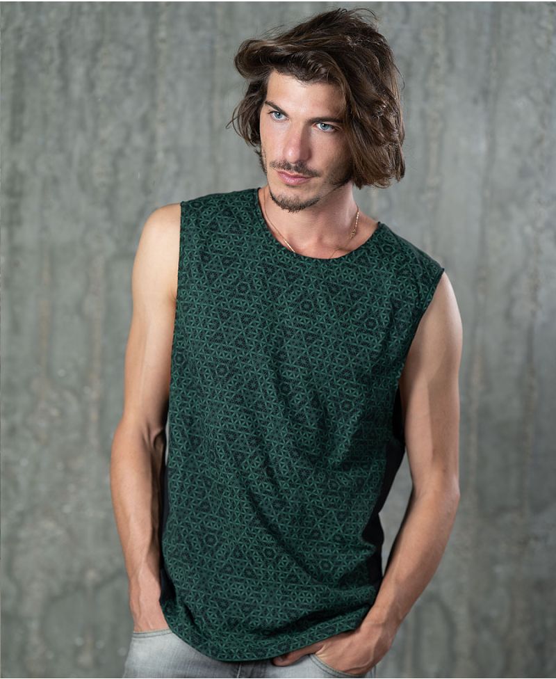 flower of life men tank top sacred geometry clothing for him