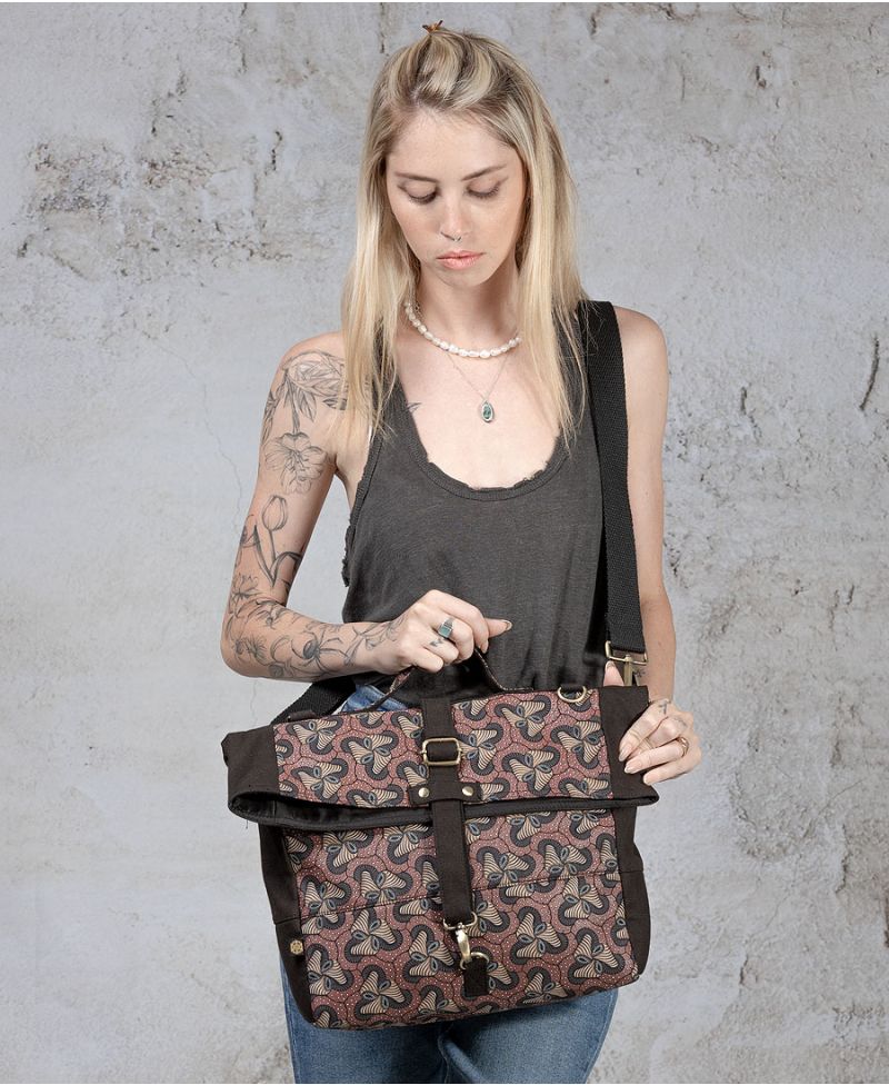 psychedelic t shirt laptop messenger bag