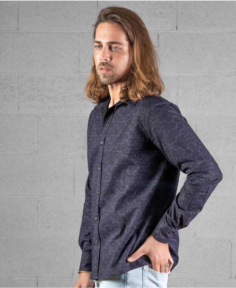 Kubic Long Button Shirt ➟ Black / NEW