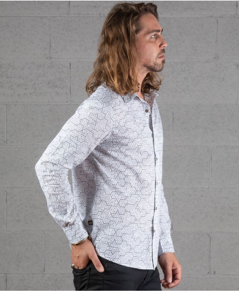 Kubic Long Button Shirt ➟ White / NEW