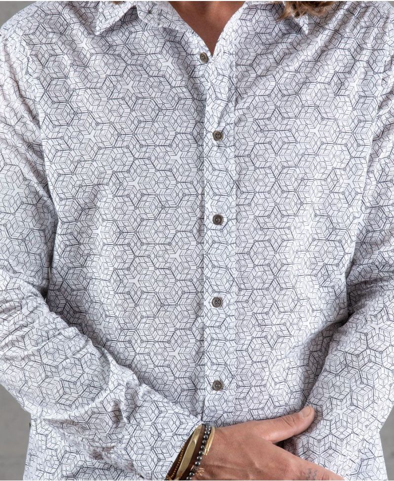 Kubic Long Button Shirt ➟ White / NEW