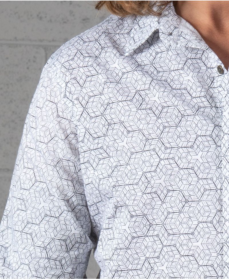 Kubic Long Button Shirt ➟ White / NEW
