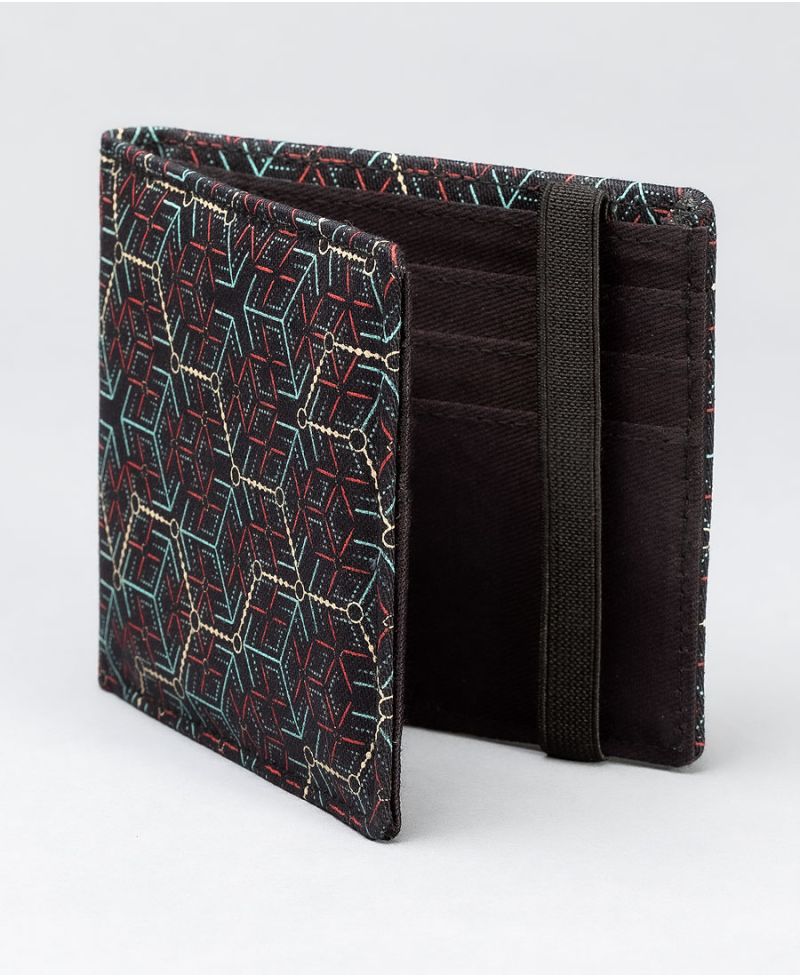 Psychedelic mens wallet bifold canvas slim wallets