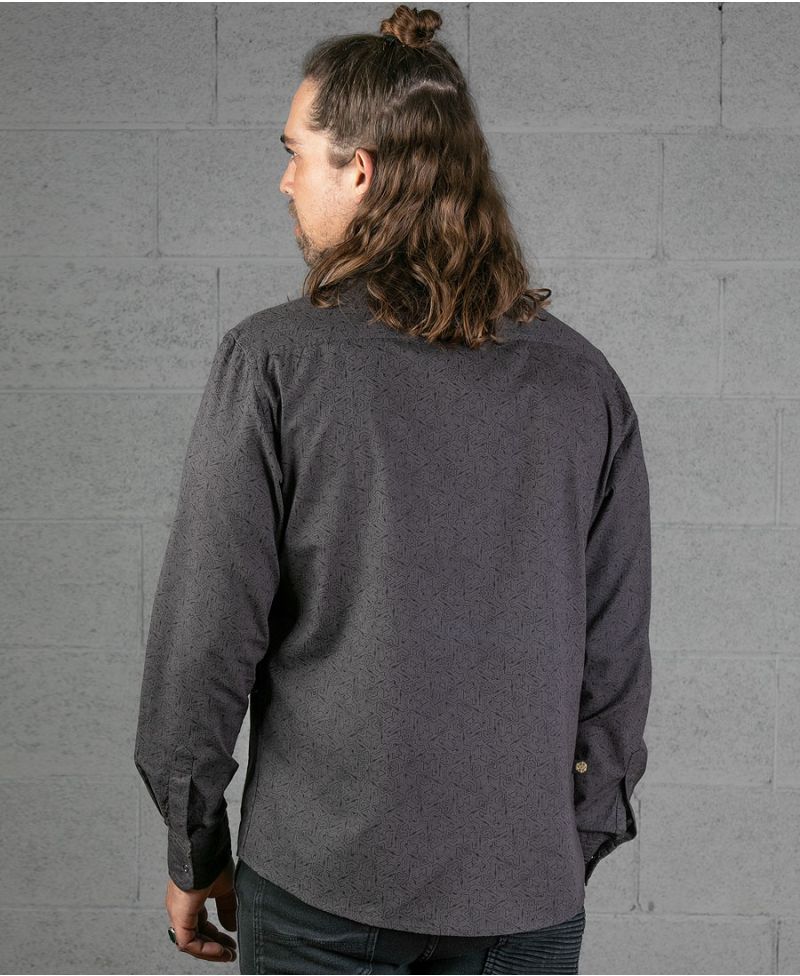 Plonter Long Button Shirt ➟ Grey
