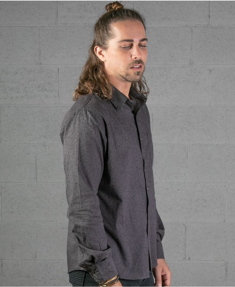 Plonter Long Button Shirt ➟ Grey