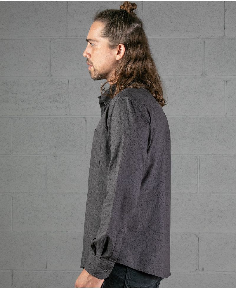 Plonter Long Button Shirt ➟ Grey