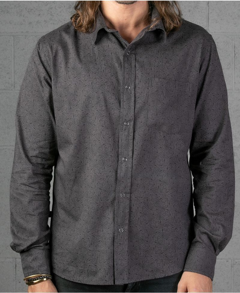 Plonter Long Button Shirt ➟ Grey