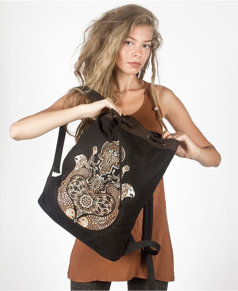 Hamsa ➟ Padded Straps Drawstring Backpack 