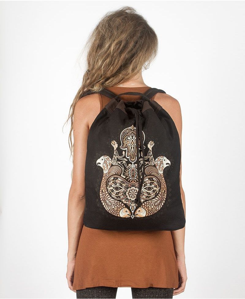 Hamsa ➟ Padded Straps Drawstring Backpack 