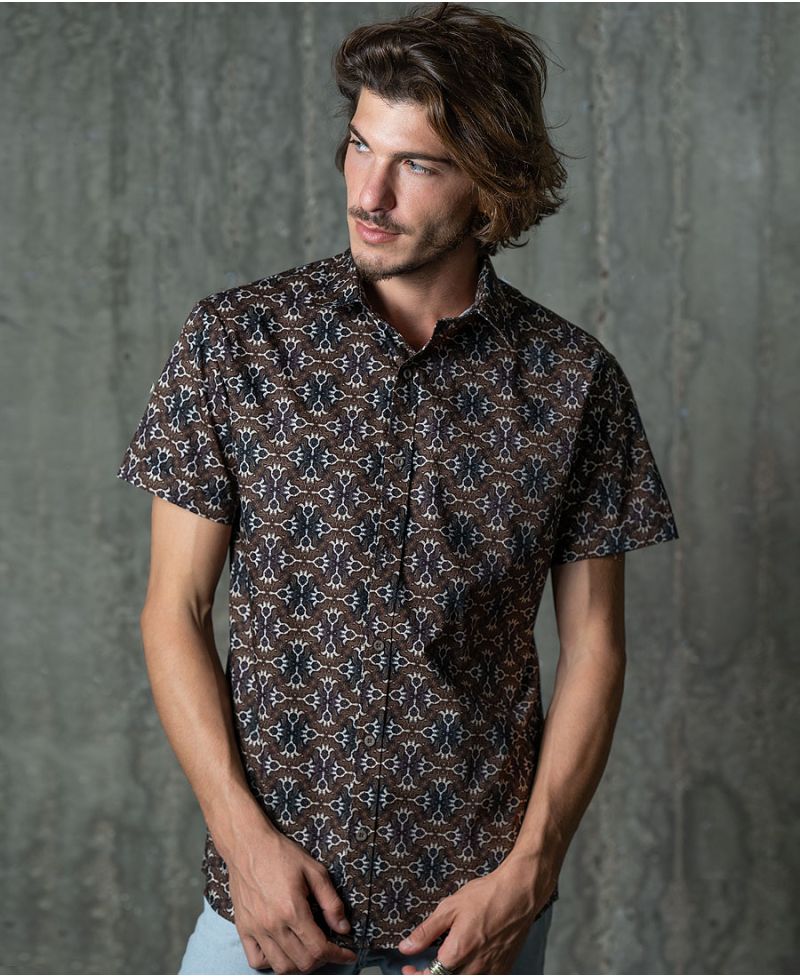 hamsa tribal men button up shirt 