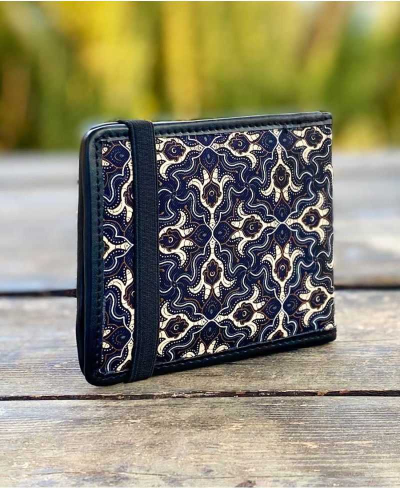 Psychedelic men wallet bifold canvas slim wallet hamsa
