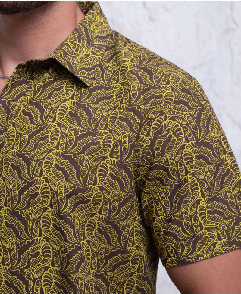 Faceat Button Shirt ➟ Mustard 